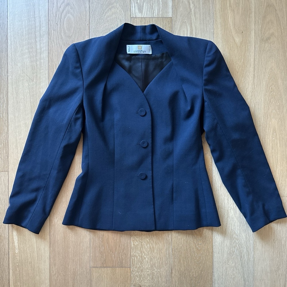 Givenchy Couture Vintage Navy Blue Jacket Top